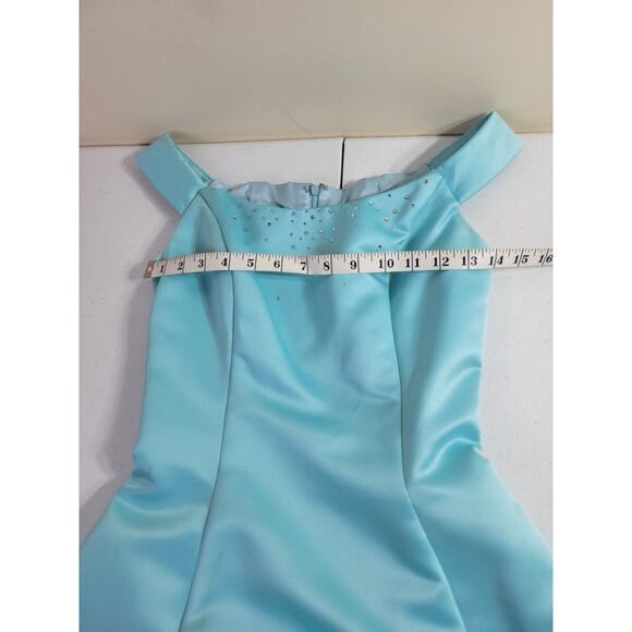 Gunne Sax Jessica McClintock Blue Beaded Evening Dress Women's Size 3/4 - Picture 4 of 16